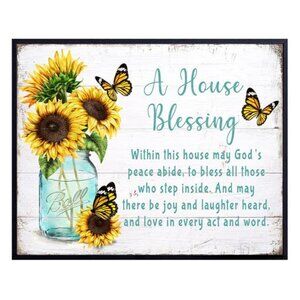 House Blessing - Religious Housewarming Gifts for Women - Christian Wall Art